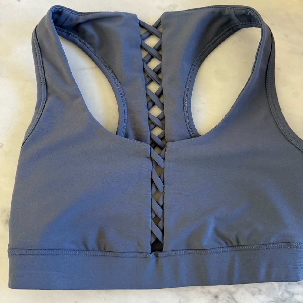 Soul Cycle Blue Braided Sports Bra